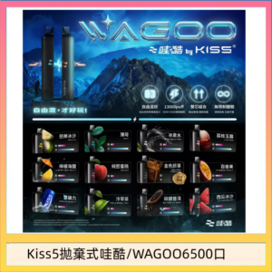WAGOO哇酷Kiss5 6500口拋棄式 | 自由混搭雙口味 | 雙芯組合