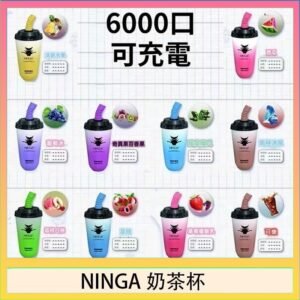 NINGA奶茶杯可充电一次性電子煙6000口